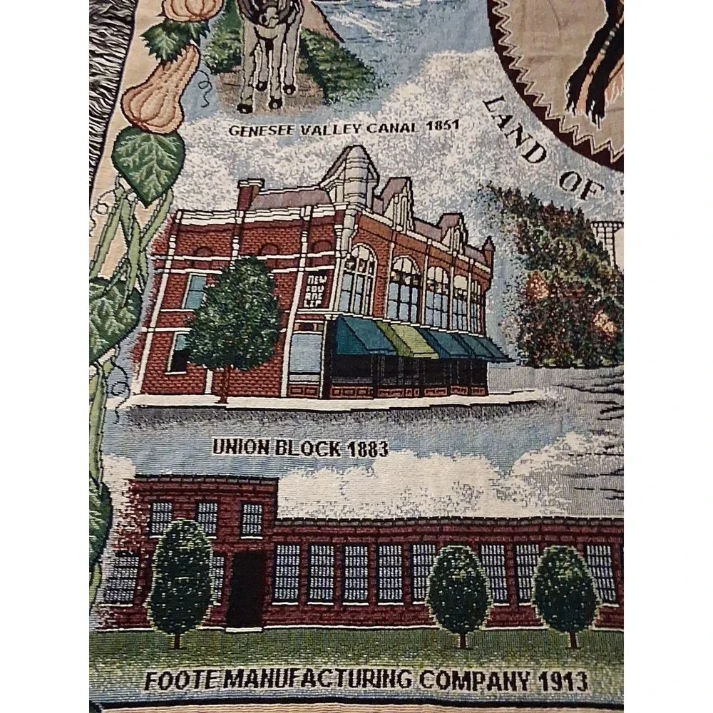 2000 Nunda New York Historical Site Tapestry Throw Blanket 46